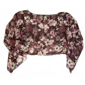 Vintage Y2K Self Esteem Floral Sheer Cropped Top